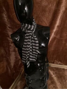 Divided Striped Black and Gray Men's Scarf